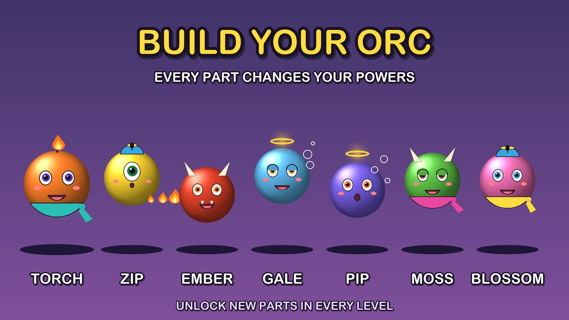 The placeholder cast — every part changes your powers.